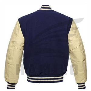 2022 grande taille hommes hiver université collège vestes Logo personnalisé Baseball veste plaine lettres fourrure en gros blanc en cuir veste - Product Image 3