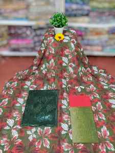 Vestido Étnico de Verano para Niñas, Estilo Somali Auténtico, con Estampado Floral Azul Vibrante, Jacquard Slub, Última Moda, Elegancia Atemporal - Product Image 4