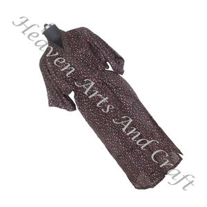 KL014 Antique Floral Soie Vintage Sari Kimono Long-Style Veste Chaude Charmant Look Style Bohème Vintage Sari Kimono Longue Veste - Product Image 2