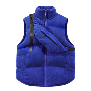 Mode hiver manteau hommes doudoune personnalisé bouffant gilet col vers le bas surdimensionné bouffant gilet sans manches fermeture éclair hommes vestes - Product Image 4