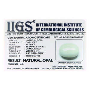 Piedra Preciosa Astrológica Natural y Certificada, Ópalo Blanco de 4.25-20.25 Ratti, Diamante Suelto Ovalado y Piedra Hamsa con Efectos Ópticos Luminosos - Product Image 3