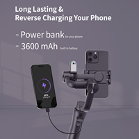 Stabilisateur de Cardan 3 Axes Portable S5Bpro avec Suivi Facial Automatique 360 pour Smartphone, Perche à Selfie Automatique, Kit Vlogging Livraison Rapide