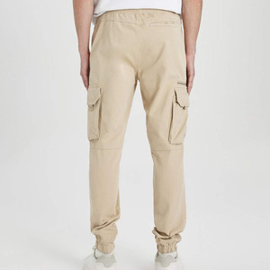 Tissu en coton doux respirant confortable taille réglable multiple avec poches pantalon cargo avec poches et cordon de serrage durable - Product Image 5