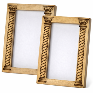 Cadre photo en bois artisanal à motif floral, cadre photo en bois décoratif, style vintage, élégant cadre de présentation de table - Product Image 4