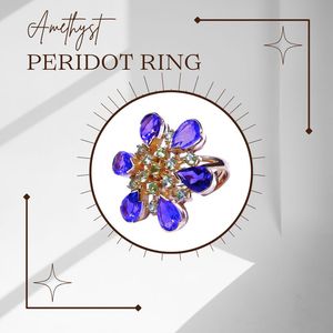 Anillo de amatista clásico chapado en oro de Plata de Ley 925 para boda y fiesta - Product Image 5