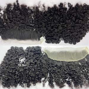 Usine en gros VQ cheveux 100% Remy vierge vietnamien birman Extensions de cheveux humains 30 pouces étiré longueur bouclés trame dentelle - Product Image 6