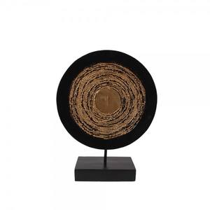 Mesa de escritorio con escultura de hoja moderna, escultura artística en negro, mate, recubierto de polvo, hecha a mano - Product Image 6