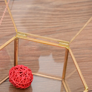 Boîte à bijoux en verre de luxe présentoir à bijoux hexagonal doré présentoir à bijoux présentoir à bracelets présentoir à bagues - Product Image 4