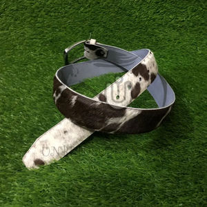 Ceinture en cuir de vache à poils naturels, boucle en alliage, fabrication artisanale |   Ceinture décontractée de qualité supérieure durable à imprimé animal, largeur 3,5 cm - Product Image 2