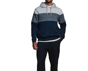Luxury Cotton <b>Pullover</b> Hoodie <b>for</b> <b>Men</b> with Pockets Block Color Design Long Sleeve Soft Comfortable Casual Loose Fit Fashion Wear - Product Image 1