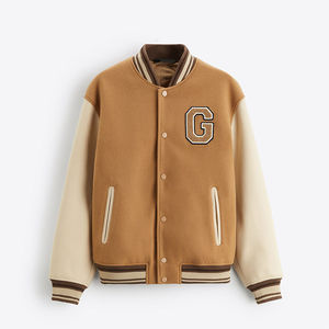 Venta al por mayor personalizada béisbol Letterman Varsity chaqueta para los hombres de alta calidad estilo de la calle con Chenille bordado mangas de cuero - Product Image 1