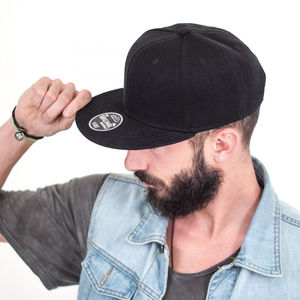 Nueva llegada OEM personalizado 6 Panel bordado Logo granate Snapback tamaño ajustable al por mayor de los hombres de algodón liso gorra plana de béisbol - Product Image 6