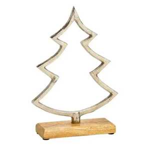 Modern Design Metal <b>Christmas</b> Tree Wooden Base Table <b>Top</b> for Hotel <b>Party</b> Home Garden Decor Silver Finished <b>Christmas</b> Decor - Product Image 1