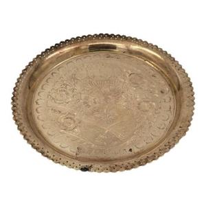 Plateau de service en laiton martelé de qualité supérieure fait main pur avec finition polie en laiton doré au meilleur taux - Product Image 3