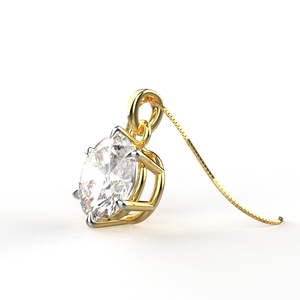 เครื่องประดับ avarta 18K bis hallmarked Gold จี้โซลิแทร์2กะรัตสำหรับเด็กผู้หญิงและผู้หญิง - Product Image 4