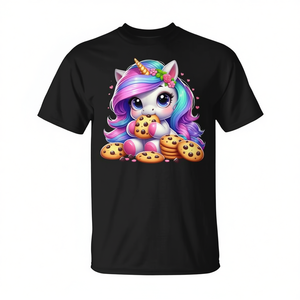 Unicorn Eating <b>Chocolate</b> Chip Cookies T-Shirt Men Women <b>Kids</b> - Product Image 2