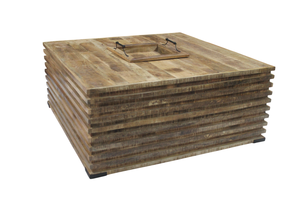 Table basse en bois de manguier et métal de la collection Bustle, design moderne, luxueux, écologique, durable et de haute qualité, couleur tabac, pour salon - Product Image 4