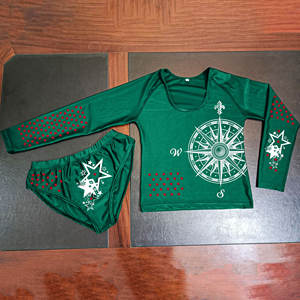 Maillots de bain grande taille pour femmes Sports riches écologiques Ensemble 2 pièces en tissu recyclé Maillots de bain imprimés avec logo sur le devant personnalisables - Product Image 1