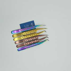 Pinzas de pestañas profesionales de acero inoxidable con diseño de gatito, volúmenes de acabado de plasma para extensiones de pestañas sostenibles - Product Image 4