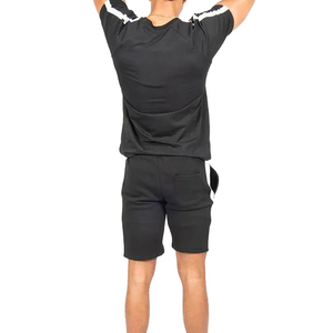 Gym Active Men's Pink Vintage Sporty Solid <b>T</b>-<b>Shirt</b> Shorts Set Stand <b>Collar</b> Quick Dry Knitted Eco-Friendly ODM Winter Plain Dyed - Product Image 3