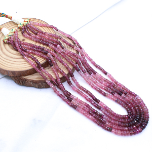 Collar de cuentas de piedras preciosas curativas redondas facetadas de turmalina múltiple Natural de 5 líneas, precio al por mayor, joyería para mujer - Product Image 4