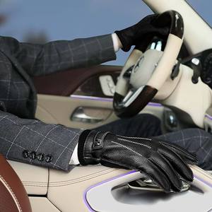 Gants de conduite en cuir pour hommes, durables, confortables, décontractés, compatibles avec les écrans tactiles, imperméables, de protection pour moto, pour la conduite quotidienne et le vélo - Product Image 4