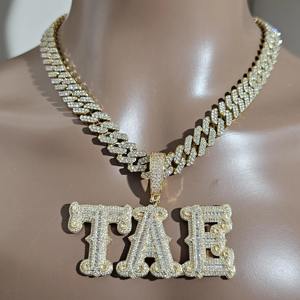 Best Design Baguette Cut VVS Moissanite Diamond Gold Plated 925 <b>Silver</b> Iced Out Hip Hop <b>Pendant</b> <b>Necklace</b> For <b>Men</b> At Low Price - Product Image 3