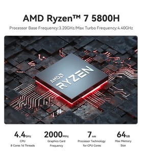 Beelink Ry-zen 7 5800H SER5 Pro Mini PC AMD <span class=keywords><strong>DDR4</strong></span> <span class=keywords><strong>16GB</strong></span> <span class=keywords><strong>RAM</strong></span> 500GB SSD WiFi6 4K HD Computadora de escritorio Silenciosa para el aprendizaje de juegos de oficina - Product Image 5