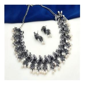 Ensemble de tour de cou oxydé de paon de luxe de qualité supérieure bijoux en pierre de paon ensemble oxydé traditionnel - Product Image 1