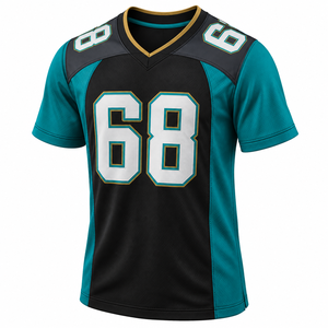 Camiseta de Fútbol Americano Personalizada 100% Poliéster Unisex, Transpirable, de Secado Rápido, Manga Corta, Cuello en V, Nombre del Equipo, Número, Uniforme 240g - Product Image 4