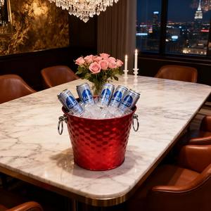 Vase à boisson en acier inoxydable contemporain, rangement pour vin, porte-bière, bol à champagne pour les fêtes à domicile et la restauration hôtelière - Product Image 1