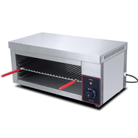 Pemanggang daging salamander elektrik stainless steel, pemanggang roti terpasang di dinding dengan asap tanpa asap oven sayuran