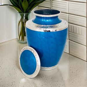 โกศโลหะสีน้ำเงินโคบอลต์ขนาดใหญ่พิเศษของที่ระลึกที่ระลึกสำหรับผู้ใหญ่ขายส่งสไตล์อเมริกัน - Product Image 5