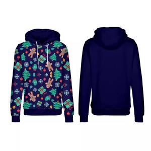 Sudadera con capucha de sublimación de invierno unisex con patrón sólido transpirable y secado rápido en tela de poliéster/algodón - Product Image 5