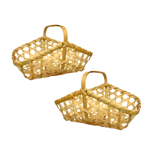 CESTA DE REGALO DE BAMBÚ tejida a mano Durable, versátil y perfecta para organizar, envolver regalos o exhibir cesta de almacenamiento de artículos - Product Image 1