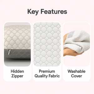 White Soft <b>Memory</b> <b>Foam</b> Bed <b>Pillows</b> with Washable Removable Cover <b>for</b> Side and Back Sleepers <b>Neck</b> <b>Pain</b> Relief Function - Product Image 6