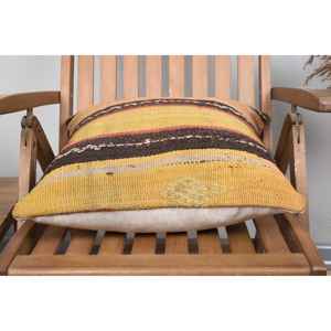 Oreiller en laine Kilim beige 18x18 pouces motif imprimé vintage de luxe oreiller d'accent rustique moelleux pour literie Portable - Product Image 5