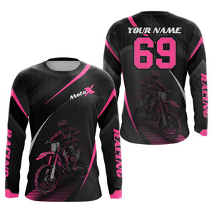 Polo de course de moto personnalisé en sublimation, vêtements de sport, maillot avec nom d'équipe de motocross, vêtements automobiles - Product Image 3