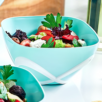 Bol à salade jetable en plastique transparent sans BPA AFOSSA 750 ml, compatible lave-vaisselle, écologique, style américain, pour servir des collations, des salades, à la maison