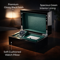 Boîte à montre personnalisée pour homme, boîte d'emballage de montre en cuir de luxe avec insert en coussin pour la présentation de cadeaux de marque, boîte de montre de luxe