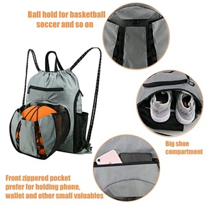 Sac à dos de sport imperméable pour le football, le baseball, le basket-ball, le football, le volley-ball, compartiment pour ordinateur portable, doublure en polyester, matériau en maille - Product Image 2