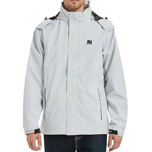 Chaqueta de lluvia con cremallera completa transpirable de peso ligero 100% poliéster precio razonable chaqueta de invierno de lluvia para hombres - Product Image 2