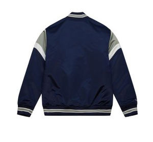 เสื้อแจ็กเก็ตไฮสตรีทสำหรับผู้ชายแจ็คเก็ตทีมเบสบอลผ้าซาตินปักลายโลโก้ออกแบบได้ตามต้องการ - Product Image 5