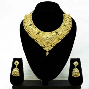 Juego de Joyería de Latón Chapado en Oro de 14K, 18K y 24K con Diseño de Flores, Collares Tradicionales para Bodas, Venta al Por Mayor - Product Image 2