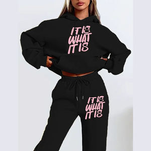 Sudadera con capucha estampada para mujer al por mayor, Sudadera con capucha de forro polar suave con diseño gráfico elegante - Product Image 1