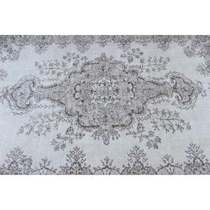 Tapis turc vintage 5,7x8 pieds, grand tapis, tapis en laine blanche - Product Image 5