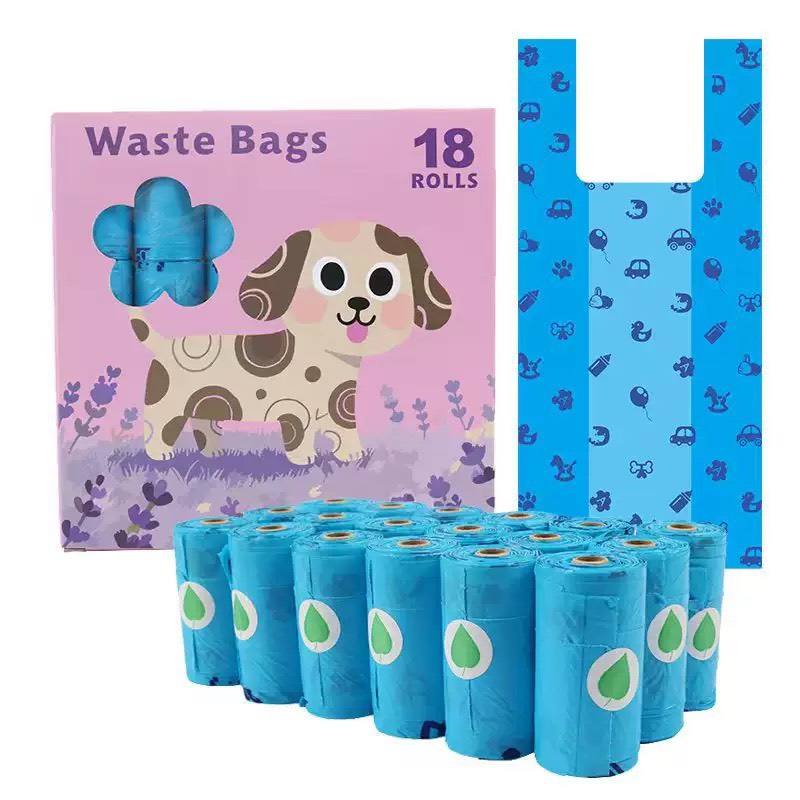 Sky Blue dog poop bags with handles
