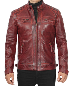 New Fashionable Custom Logo Design Printed Racer Style Leather Stand Collar Vintage Streetwear <b>Jacket</b> Front <b>Men</b> DDP Shipping - Product Image 2