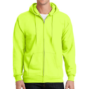 <b>Mens</b> Fleece Full Zip Cotton <b>Hoodie</b> Safety <b>Orange</b> - Product Image 4