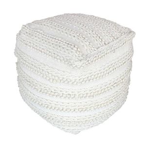 Hot Sale Handmade Modern Wool <b>Pouf</b> Ottoman Trendy Printed Floor Cushion Footrest for Living Room Decor Latest Design Furniture - Product Image 5